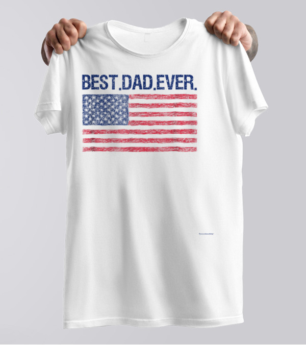Best Dad Ever Cool Premium American Flag T-Shirt
