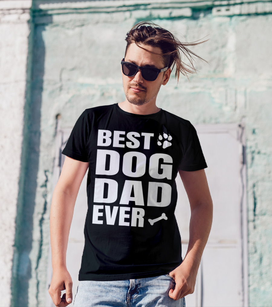Best Dog Dad Ever Paw Bone Distressed Idea61 T-Shirt