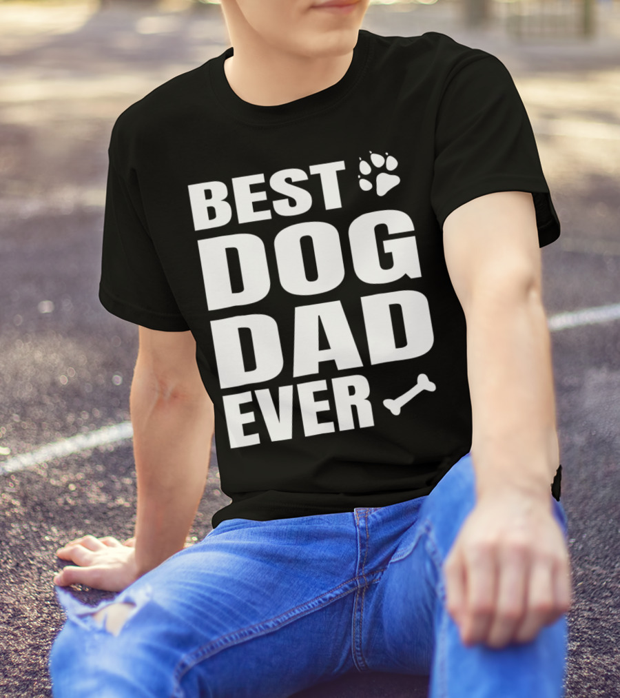 Best Dog Dad Ever Paw Bone Distressed Idea61 T-Shirt