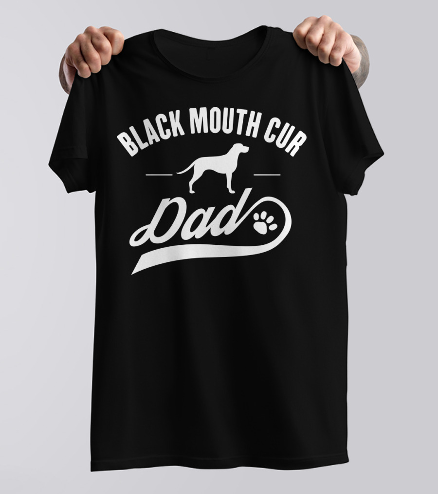 Black Mouth Cur Dad Paw Print Dog Owner Lover T-Shirt