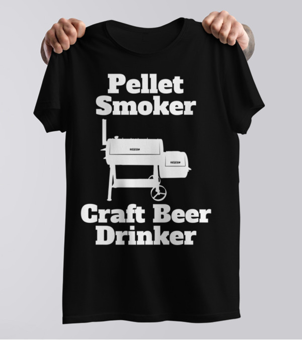 Pellet Smoker Craft Beer Drinker Dad92 BBQ Grill T-Shirt