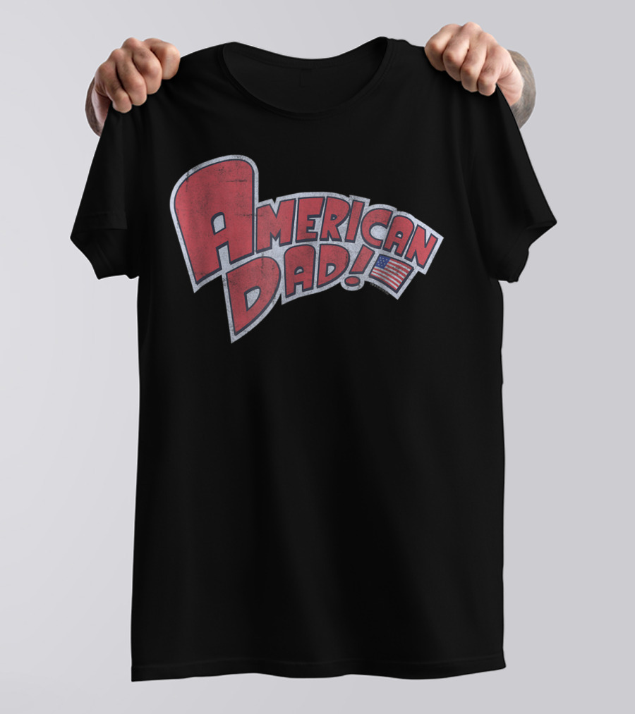 American Dad Vintage Logo With American Flag T-Shirt