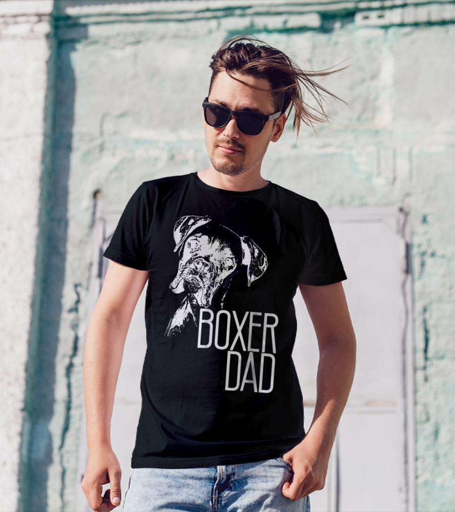 Boxer Dad Dog Face T-Shirt