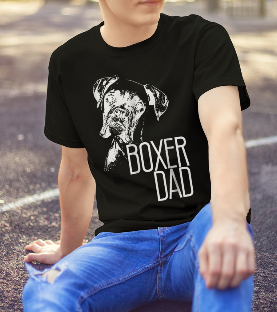 Boxer Dad Dog Face T-Shirt