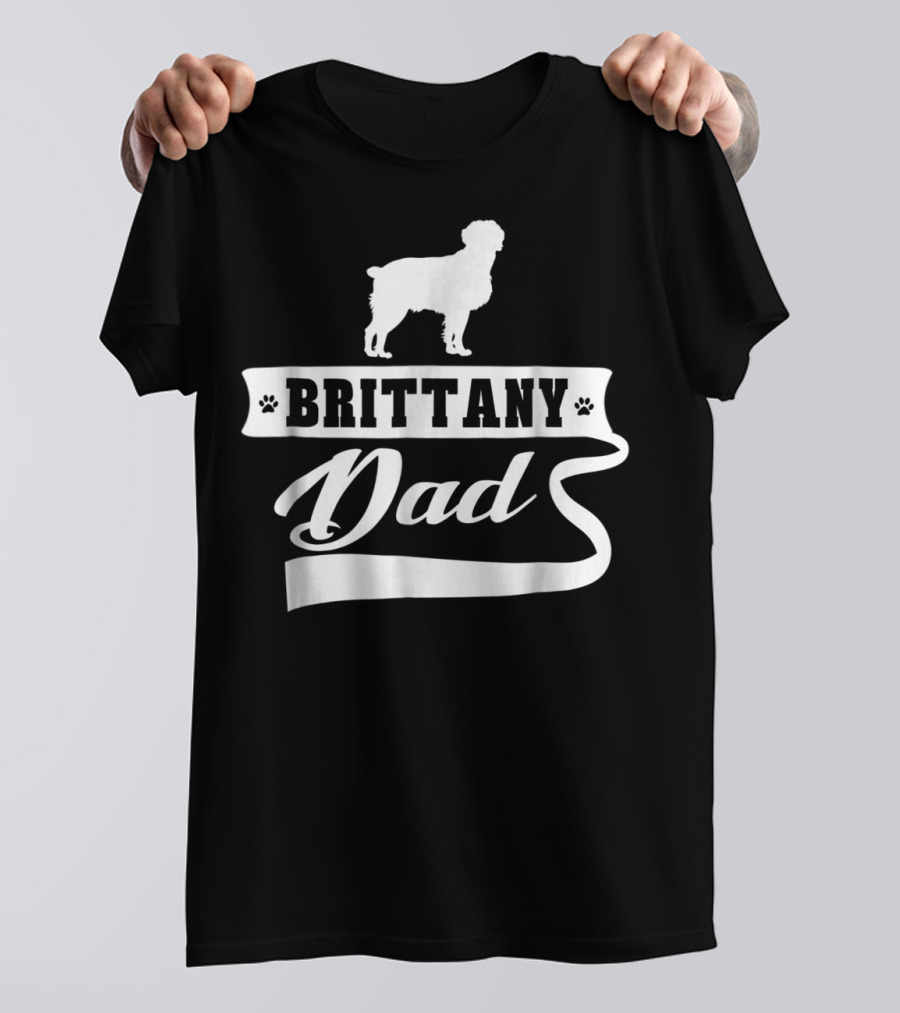 Brittany Dad Dog Lover Mens Canine Animal Owner T-Shirt