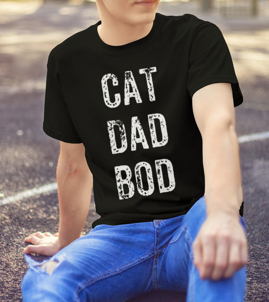 Cat Dad Bod Funny Pet Owner Fitness T-Shirt