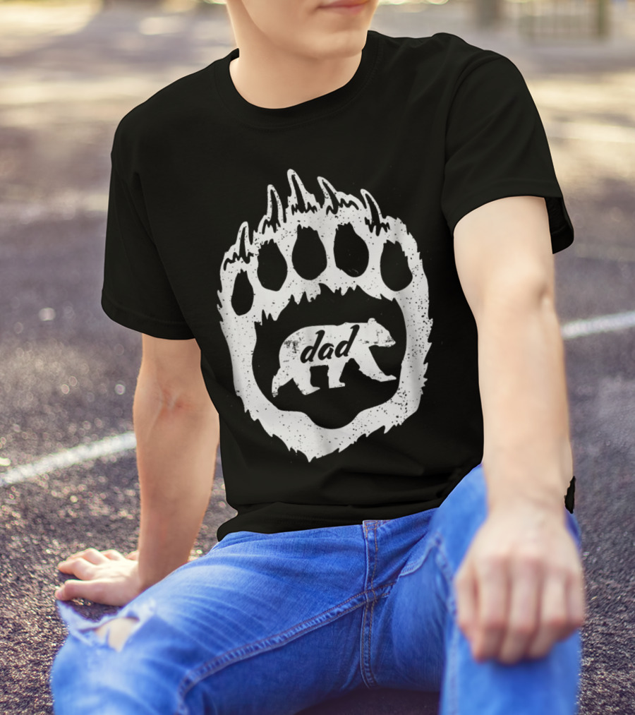 Dad Bear Paw52 Graphic With Bear T-Shirt