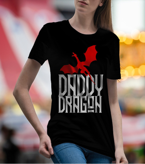 Daddy Dragon Red Matching Family Tribe Dad Father T-Shirt