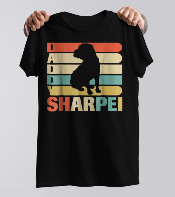 Daddy Sharpei Vintage Love Dog43 Retro T-Shirt