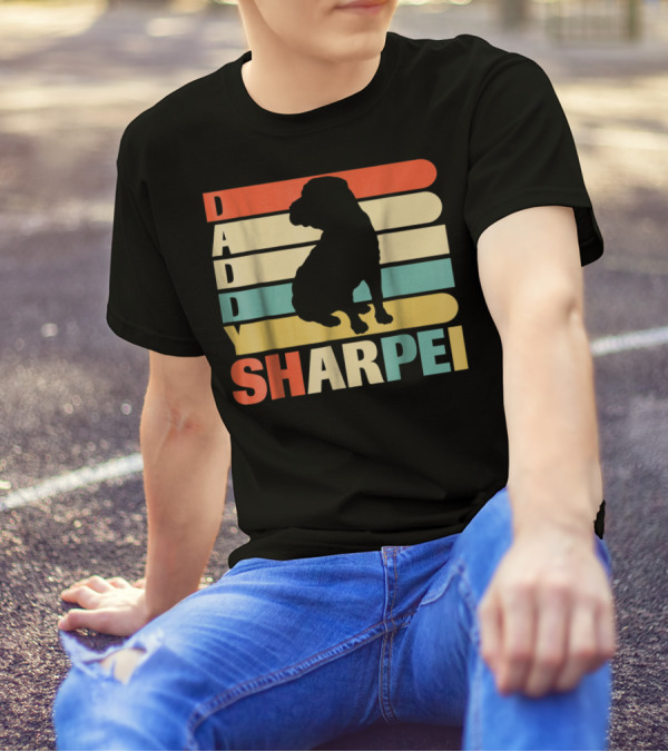 Daddy Sharpei Vintage Love Dog43 Retro T-Shirt