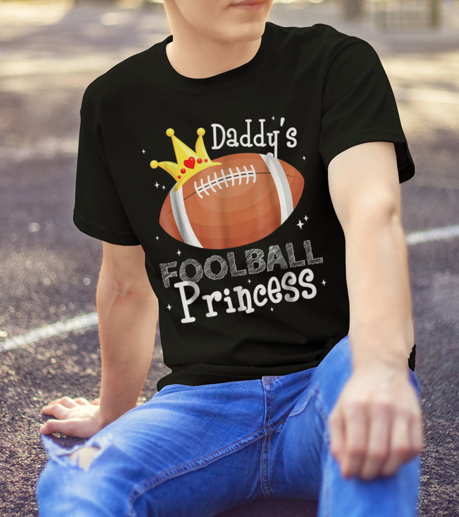 Daddy's Football Princess Football Dad Daughter T-Shirt