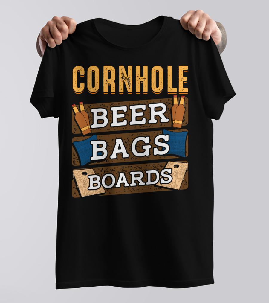 Cornhole Beer Bags Boards Game Dad87 T-Shirt