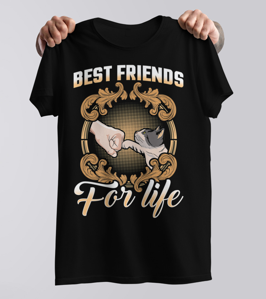 Crazy Cat Lady Best Friends For Life Fist Bump T-Shirt