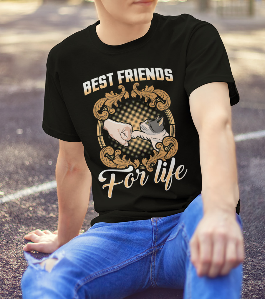 Crazy Cat Lady Best Friends For Life Fist Bump T-Shirt