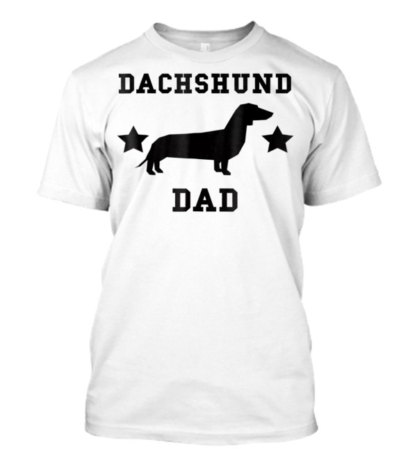 Dachshund Dad Womens Speckled Silhouette Stars T-Shirt