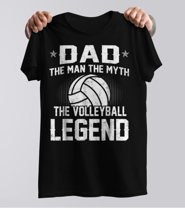 Dad The Man The Myth The Volleyball Legend Star Emblem T-Shirt