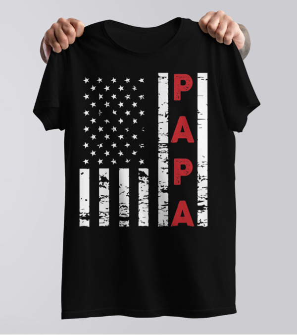 4th Of July USA Flag Papa Grandpa T-Shirt