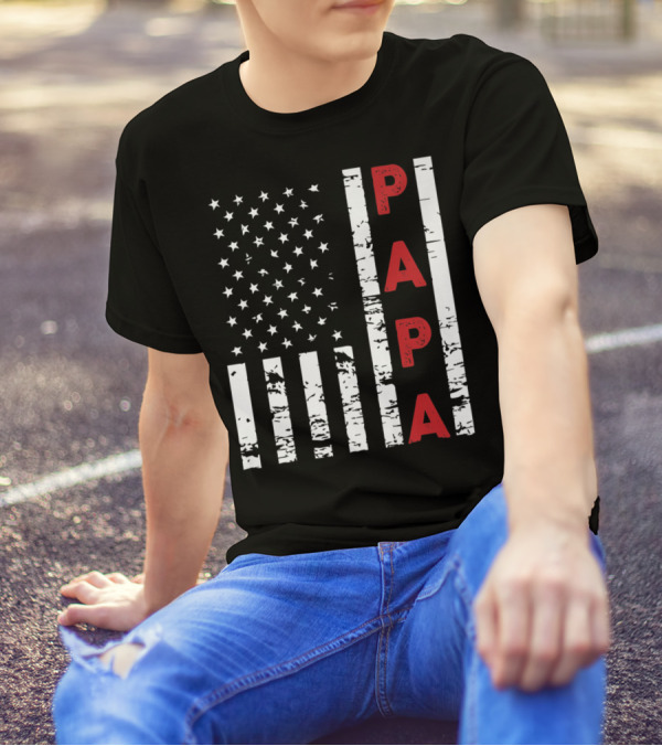 4th Of July USA Flag Papa Grandpa T-Shirt