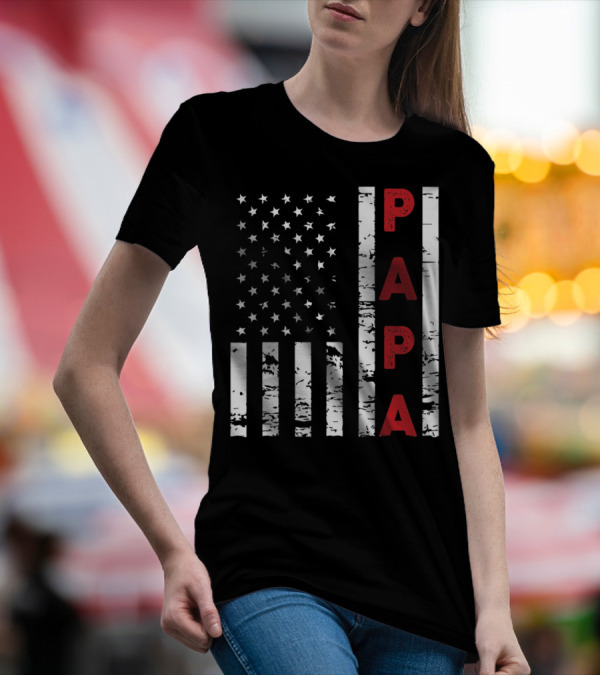 4th Of July USA Flag Papa Grandpa T-Shirt