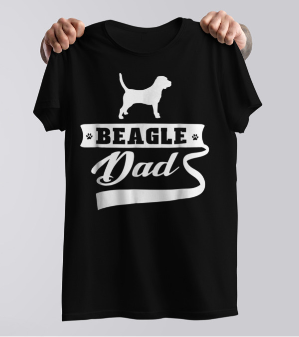 Beagle Dad Dog Mens Animal Dogs Paw Prints T-Shirt