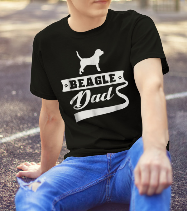 Beagle Dad Dog Mens Animal Dogs Paw Prints T-Shirt