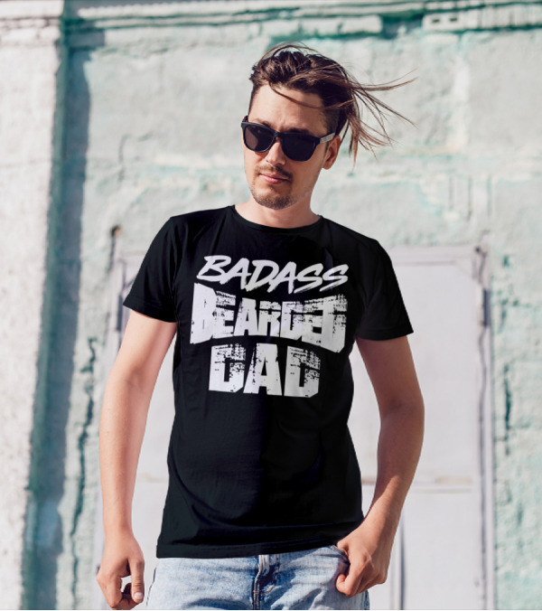 Badass Bearded Dragon Dad Funny Beardie58 T-Shirt