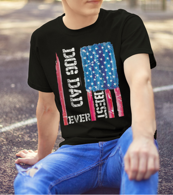 Best Dog Dad Ever Distressed USA Flag T-Shirt