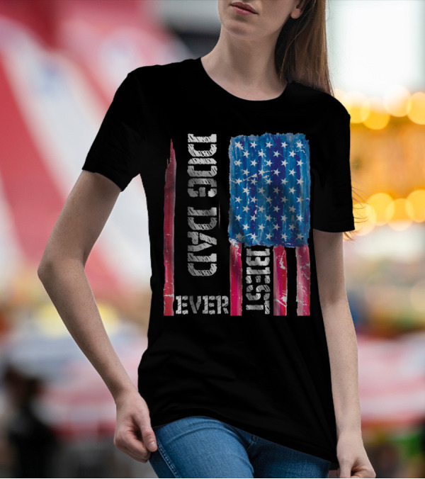 Best Dog Dad Ever Distressed USA Flag T-Shirt