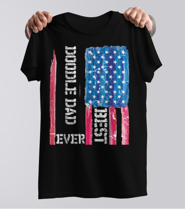 Best Doodle Dad Ever American Flag Distressed Patriotic T-Shirt