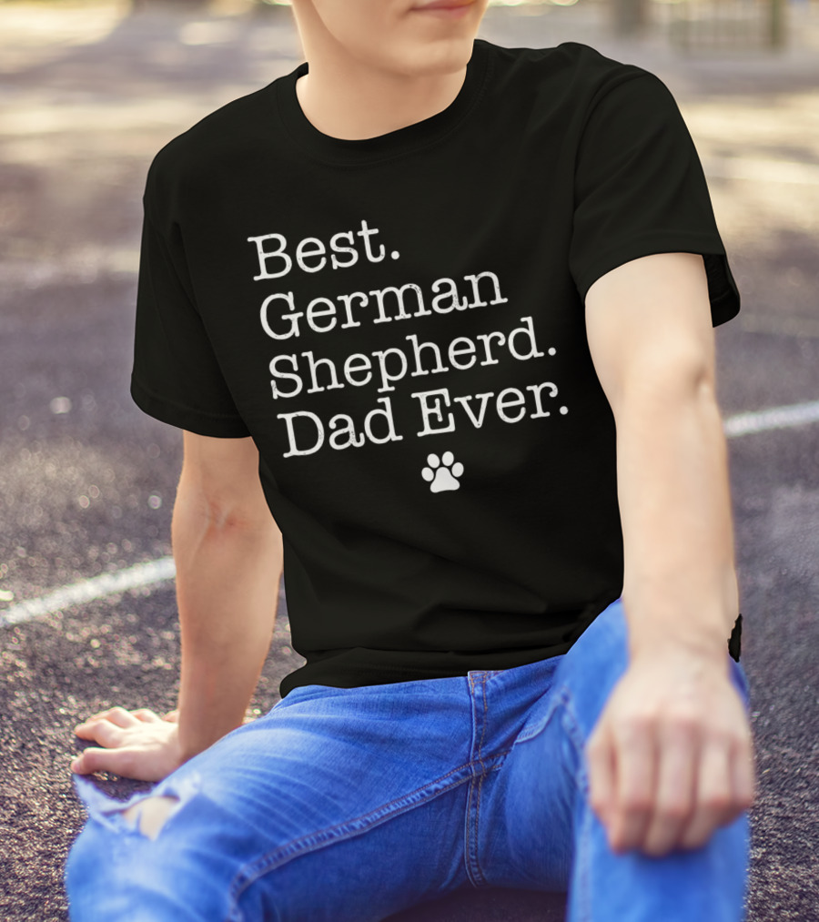 Best German Shepherd Dad Ever Paw Prints T-Shirt