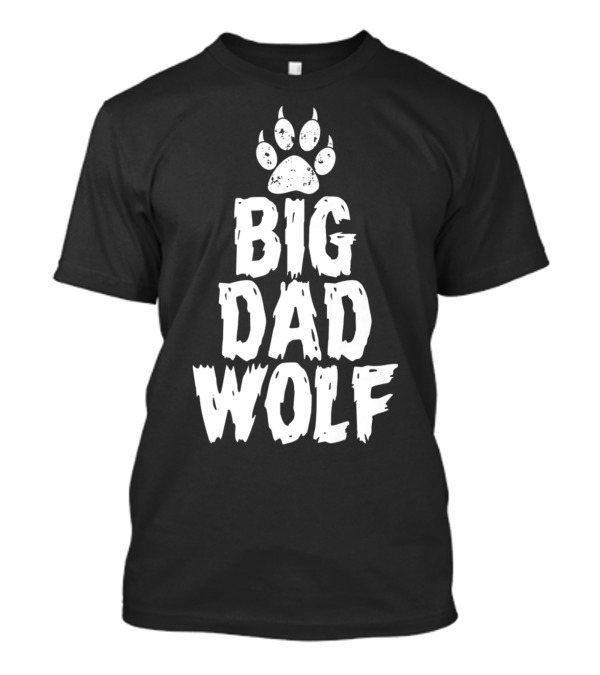 Big Dad Wolf Paw Distressed White Novelty T-Shirt