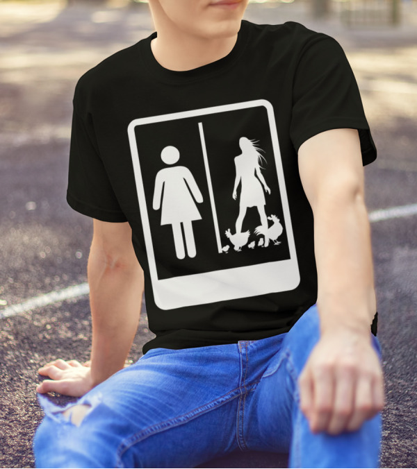 Chicken Dad Funny Rooster My Wife Farmers43 Silhouette Duo With Chickens T-Shirt