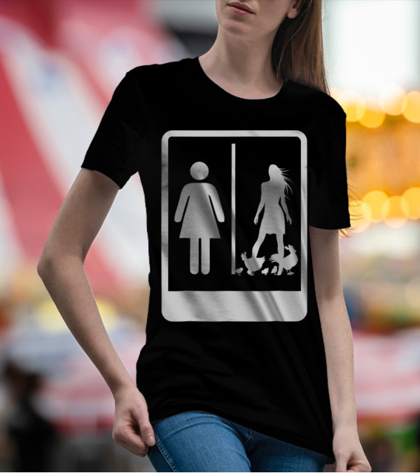 Chicken Dad Funny Rooster My Wife Farmers43 Silhouette Duo With Chickens T-Shirt