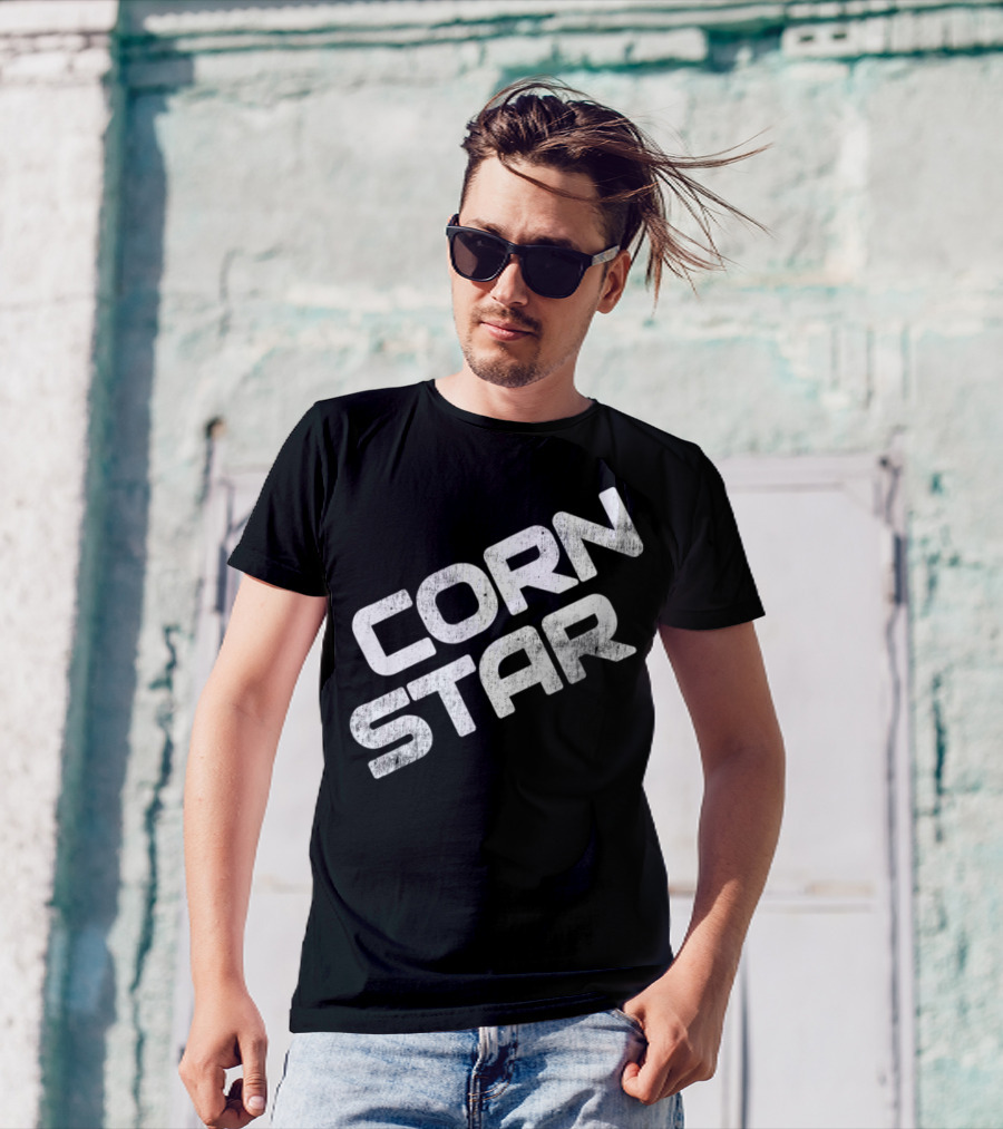 Corn Star Funny Dad Fathers Cornhole Bar Beer Toss Game T-Shirt