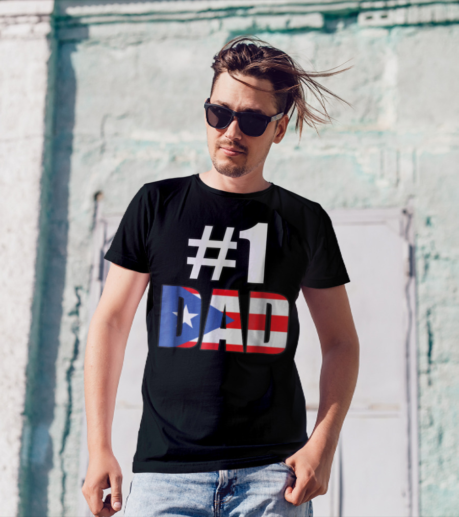 1 Dad Puerto Rico Flag T-Shirt
