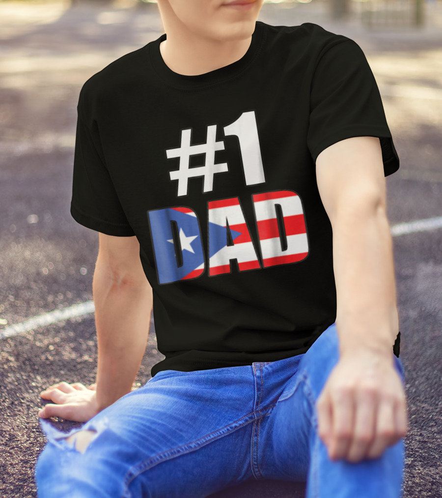 1 Dad Puerto Rico Flag T-Shirt