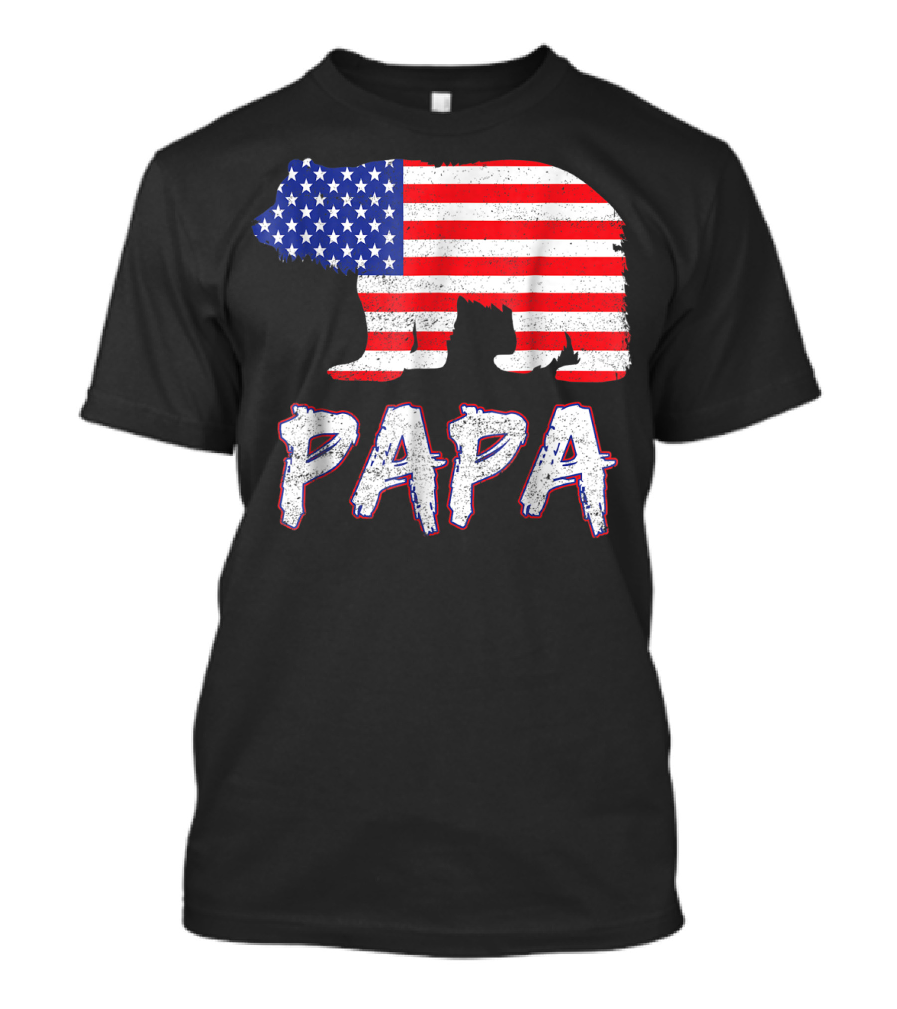 4th Of July USA Flag Papa Bear Dad Grandpa Men T-Shirt