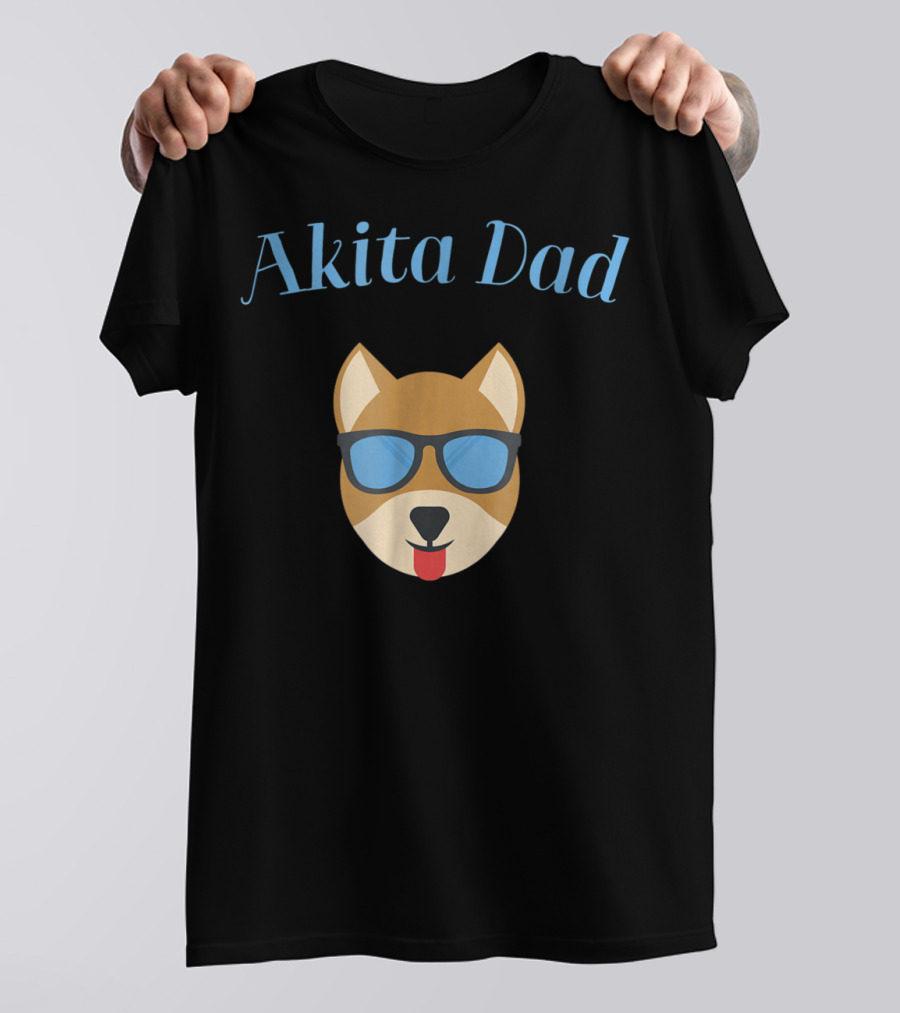 Akita Dad Sunglasses Dog Bark For Puppy Love And Fur Babies56 T-Shirt