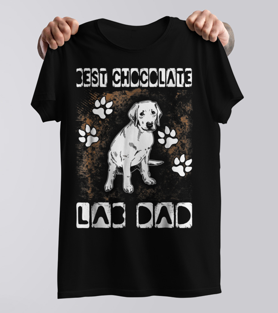 Best Chocolate Lab Dad Paw Print Labrador T-Shirt
