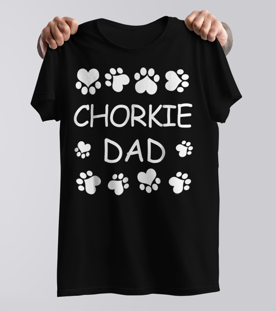 Chorkie Dad Paw Hearts Christmas Birthday Lovers T-Shirt