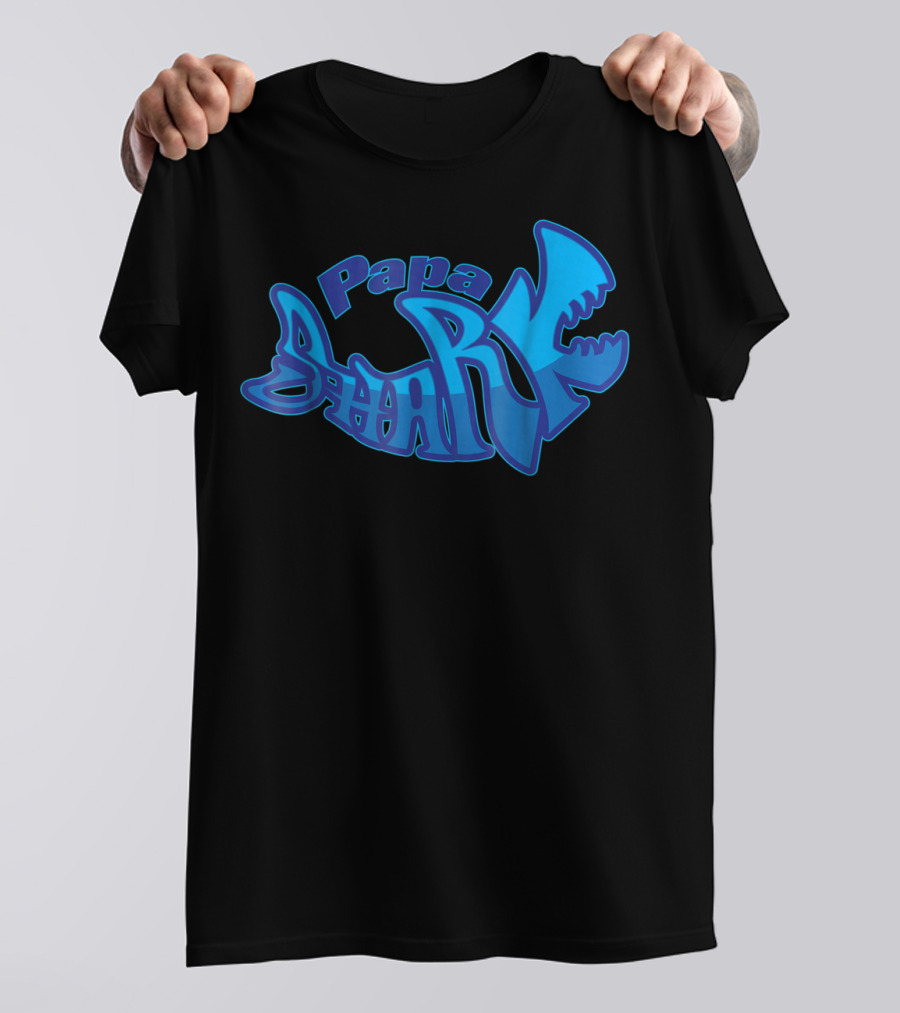 Papa Shark Cute Stylist Dad Fathers Husband91 T-Shirt