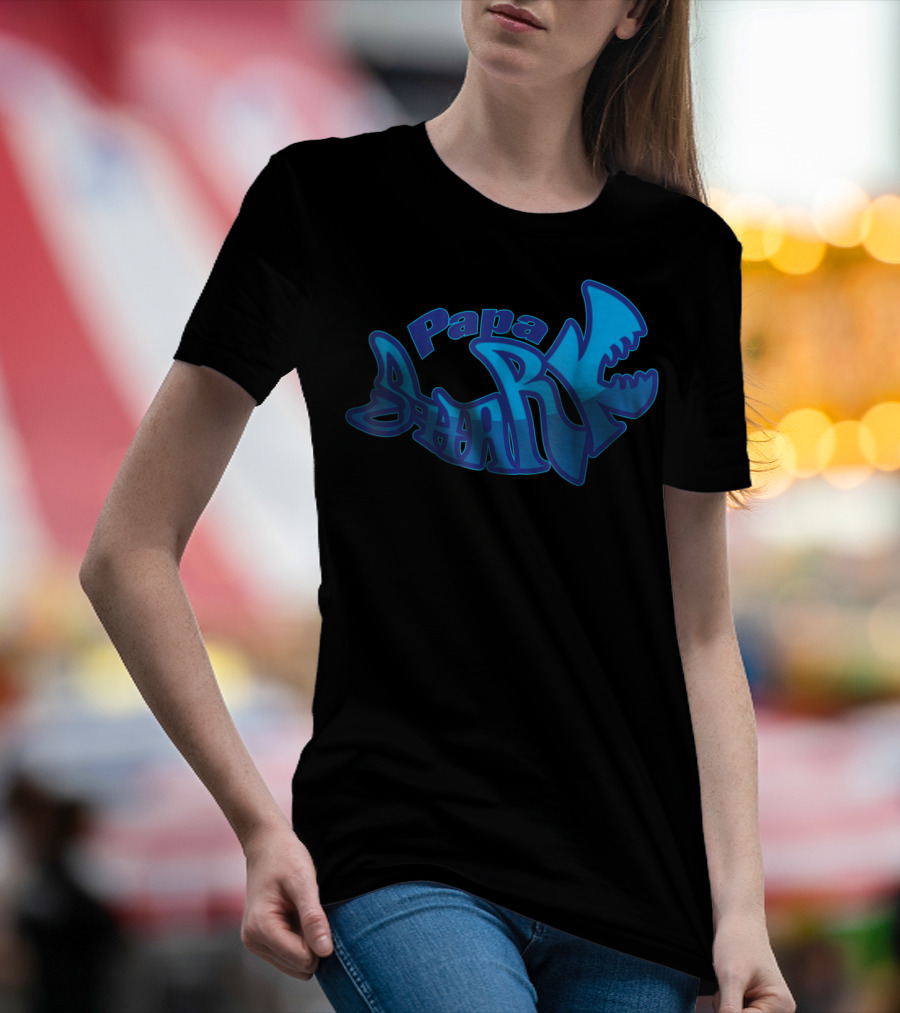 Papa Shark Cute Stylist Dad Fathers Husband91 T-Shirt