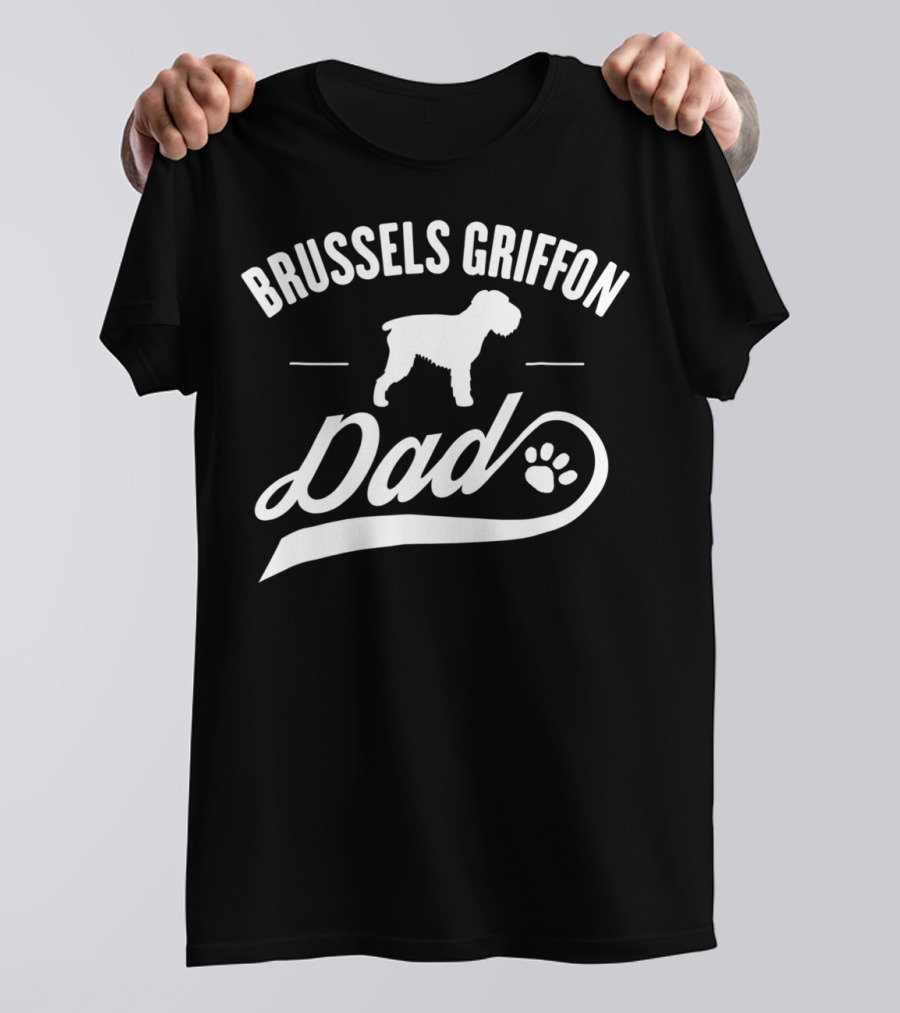 Brussels Griffon Dog Dad Paw Lover T-Shirt