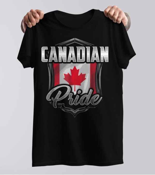 Canadian Pride Dad Family Heritage Roots90 Maple Leaf Shield T-Shirt