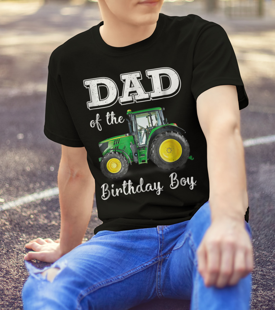 Dad Of The Birthday Boy Tractor T-Shirt