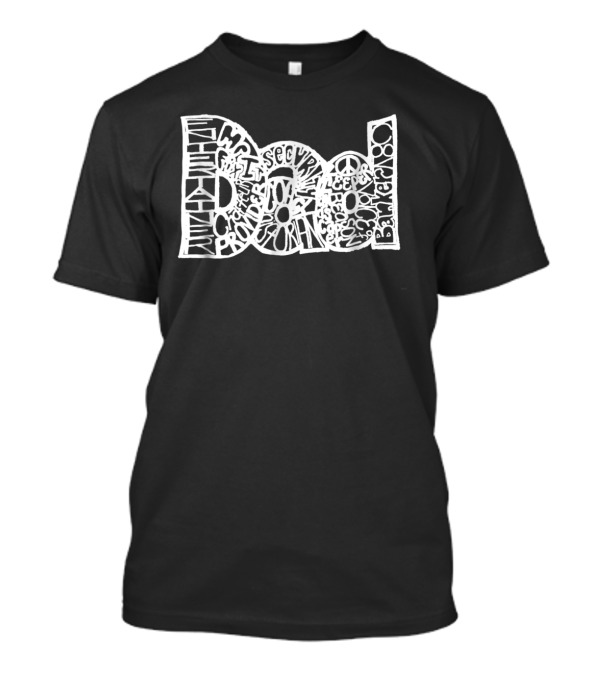 Dad Typography White Print Protector Hero Teacher Boss Secure Strong Banker 20 T-Shirt