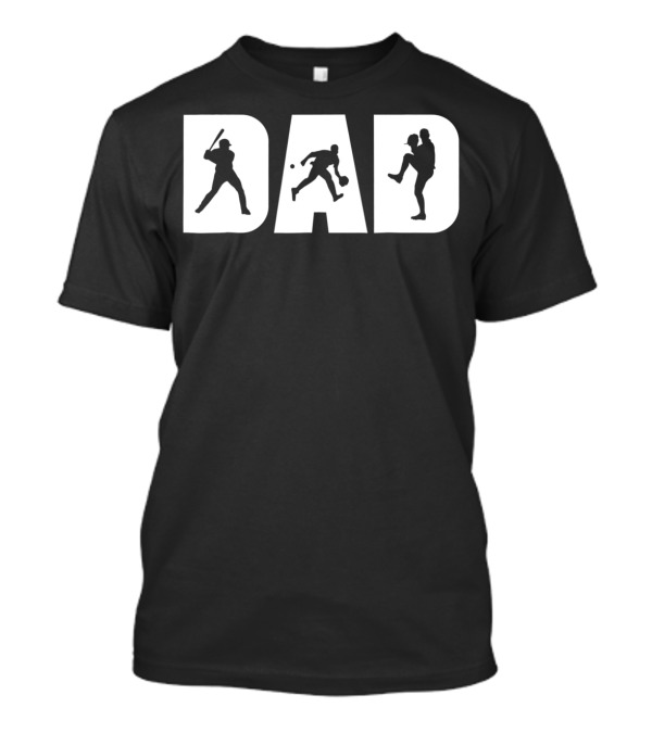 Dad Baseball Silhouettes Father's Birthday T-Shirt