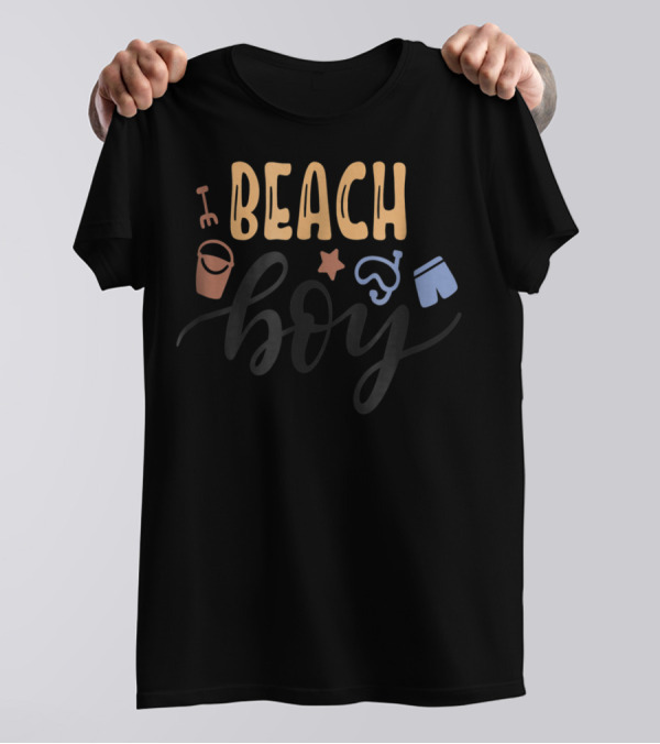 Beach Boy Summer Vacation Kids Son Boys Dad Mom Bucket Snorkel Shorts T-Shirt