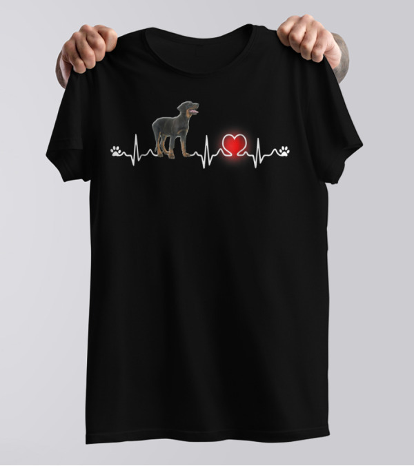 Beauceron Heartbeat Pawprint Love T-Shirt
