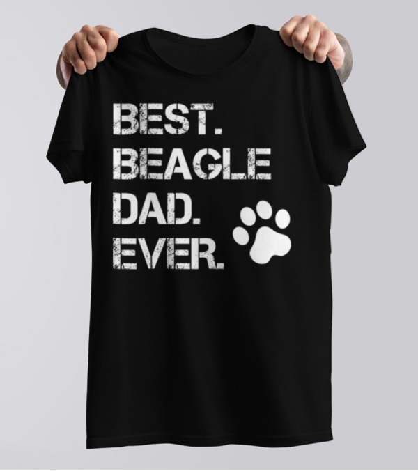 Best Beagle Dad Ever Dog Animal Lover Paw Prints T-Shirt